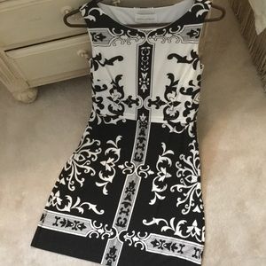Black & white slip-on dress
